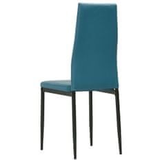 Vidaxl Jedálenské stoličky 4 ks, morská modrá, umelá koža