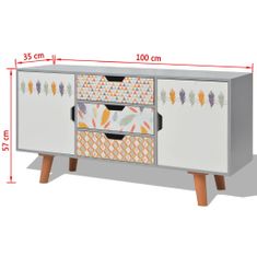 Vidaxl Komoda z MDF, 110x35x57 cm, sivá