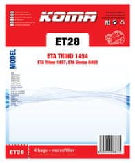 KOMA ET28S - Vrecká do vysávača ETA Trino 1454 textilné, 4ks