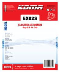 KOMA EX02S - Vrecká do vysávača Electrolux Mondo textilné, 4ks