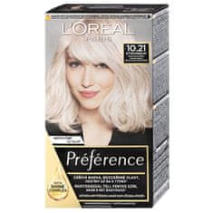 Permanentná farba na vlasy Préférence (Odtieň 10.21 Stockholm very light pearl blonde)