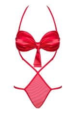 Obsessive Dámske erotické body Giftella teddy, červená, L/XL
