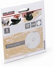 Kreator KRT230558 - 5x Brusný papier 125 mm na farbu G180