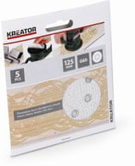 Kreator KRT230554 - 5x Brusný papier 125 mm na farbu G60