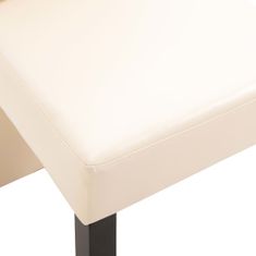 Vidaxl Jedálenské stoličky 6 ks krémové umelá koža