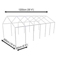 Vidaxl Biely párty stan 12 x 6 m