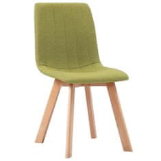 Vidaxl Jedálenské stoličky 4 ks, zelené, látka