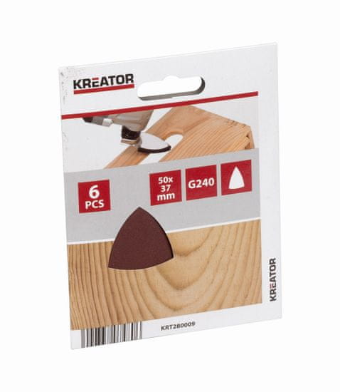 Kreator KRT280009 - Brúsny papier 50mm prstového tvaru G240 6ks