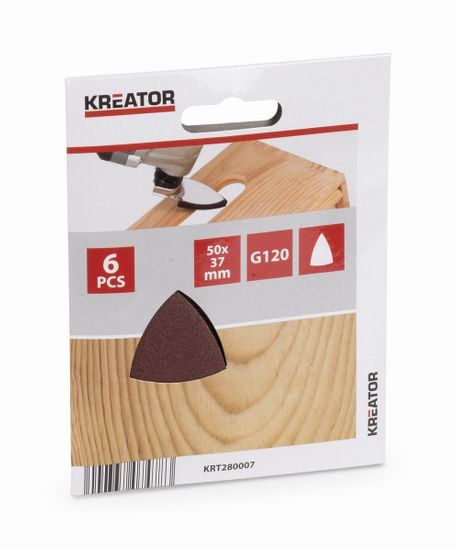 Kreator KRT280007 - Brúsny papier 50mm prstového tvaru G120 6ks