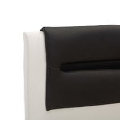 Vidaxl Posteľný rám s LED, bielo čierny, umelá koža 140x200 cm