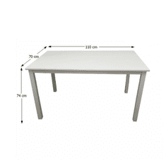 KONDELA Jedálenský stôl, biela, 110x70 cm, ASTRO