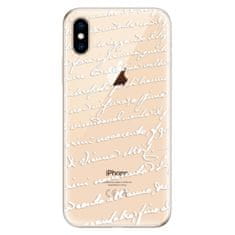 iSaprio Silikónové puzdro - Handwriting 01 - white pre Apple iPhone XS