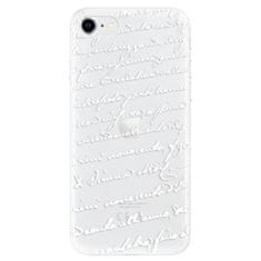 iSaprio Silikónové puzdro - Handwriting 01 - white pre Apple iPhone SE 2020