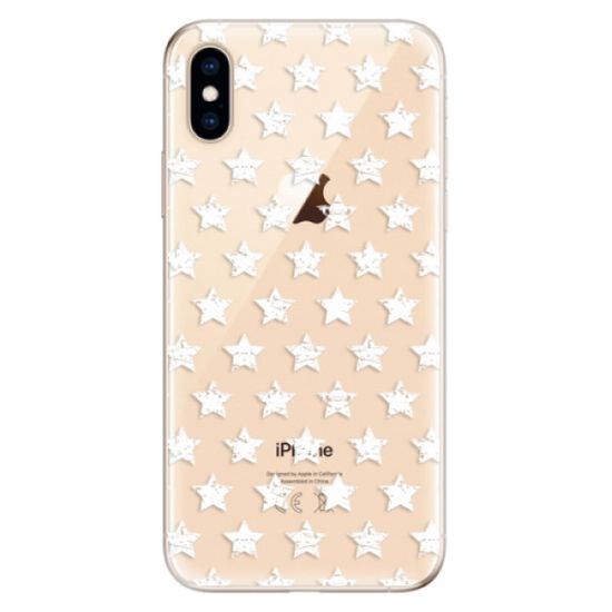 iSaprio Silikónové puzdro - Stars Pattern - white pre Apple iPhone XS