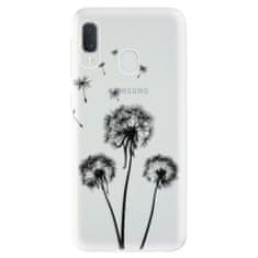 iSaprio Silikónové puzdro - Three Dandelions - black pre Samsung Galaxy A20e