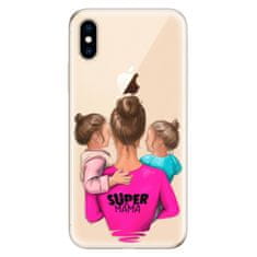 iSaprio Silikónové puzdro - Super Mama - Two Girls pre Apple iPhone XS