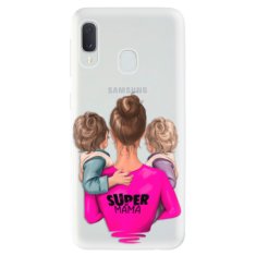 iSaprio Silikónové puzdro - Super Mama - Two Boys pre Samsung Galaxy A20e
