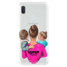iSaprio Silikónové puzdro - Super Mama - Boy and Girl pre Samsung Galaxy A20e