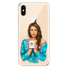 iSaprio Silikónové puzdro - Coffe Now - Brunette pre Apple iPhone XS