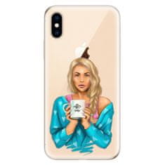 iSaprio Silikónové puzdro - Coffe Now - Blond pre Apple iPhone XS