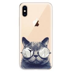 iSaprio Silikónové puzdro - Crazy Cat 01 pre Apple iPhone XS