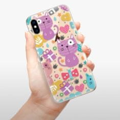 iSaprio Silikónové puzdro - Cat pattern 01 pre Apple iPhone XS