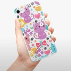 iSaprio Silikónové puzdro - Cat pattern 01 pre Apple iPhone SE 2020