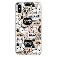 iSaprio Silikónové puzdro - Cat pattern 03 pre Apple iPhone XS