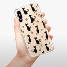 iSaprio Silikónové puzdro - Cat pattern 05 - black pre Apple iPhone XS