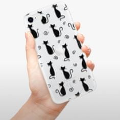 iSaprio Silikónové puzdro - Cat pattern 05 - black pre Apple iPhone SE 2020