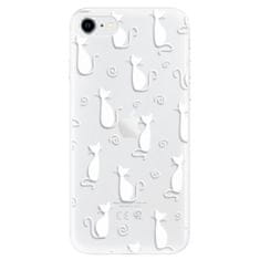 iSaprio Silikónové puzdro - Cat pattern 05 - white pre Apple iPhone SE 2020