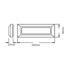 ACA Lightning LED prisadené svietidlo SLIM 2W/230V/3000K/120Lm/55°/IP65/IK08, šedé