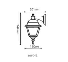 ACA Lightning Vonkajší nástenný lampáš HI6042R max. 60W/E27/IP45, hnedá