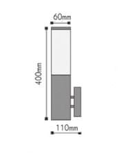 ACA Lightning Záhradné nástenné svietidlo LOOP BT1003BUP max. 40W/E27/IP45