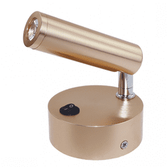 ACA Lightning LED nástenná bodová lampička s vypínačom INYOKA2 3W/230V/4000K/210Lm/50°/IP20, zlatá