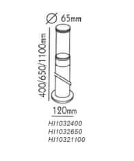 ACA Lightning Záhradné svietidlo HI1032 max. 40W/E27/IP45/1100mm, šedé