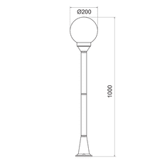 ACA Lightning Záhradné svietidlo PLGM5B max. 40W/E27/IP44, čierne