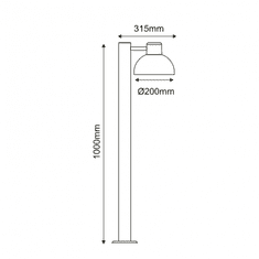 ACA Lightning Záhradné stĺpikové svietidlo BERO max. 10W/E27/230V/IP44, čierne