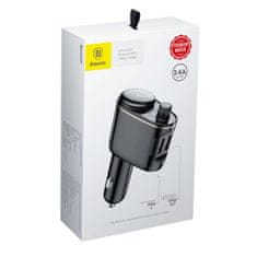 BASEUS Locomotive Bluetooth FM Transmitter MP3 autonabíjačka 2x USB 3.4A, čierna