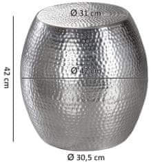 Bruxxi Odkladací stolík Fura, 42 cm, strieborná