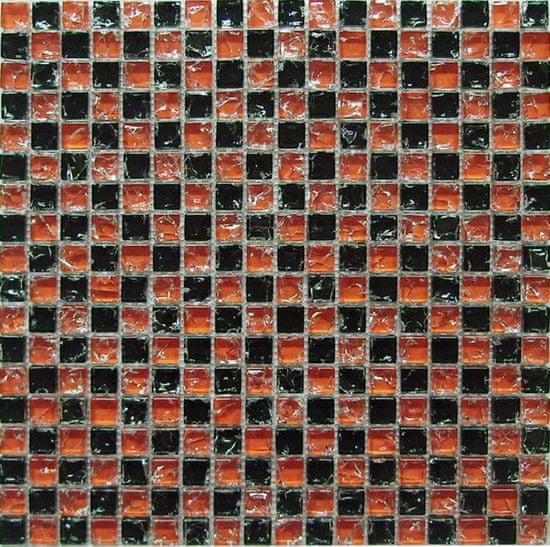 Maxwhite Mozaika JSM-BL001 sklenená čierna červená 29,7x29,7cm sklo