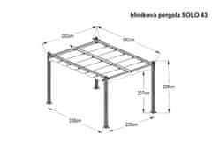 LanitPlast hliníková pergola LANITPLAST SOLO 43