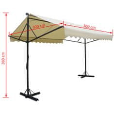 Vidaxl Samostatne stojaca tieniaca plachta, 3x3 m, krémová