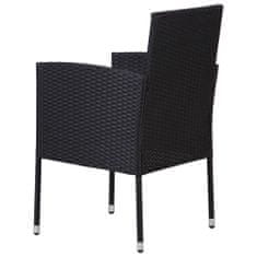 Petromila vidaXL Záhradné stoličky 4 ks, polyratan, čierne