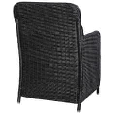 Petromila vidaXL Vonkajšie stoličky s podložkami 2 ks, polyratan, čierne 
