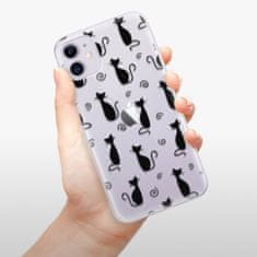 iSaprio Silikónové puzdro - Cat pattern 05 - black pre Apple iPhone 11