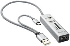 Yenkee USB C OTG HUB + čítačka YHC 103 SR