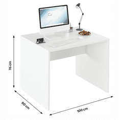 KONDELA Písací stôl, biela, RIOMA TYP 12