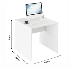 KONDELA Písací stôl, biela, RIOMA TYP 17