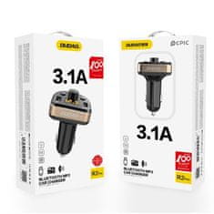 DUDAO R2Pro Bluetooth FM Transmitter autonabíjačka 2x USB 3.4A, čierna